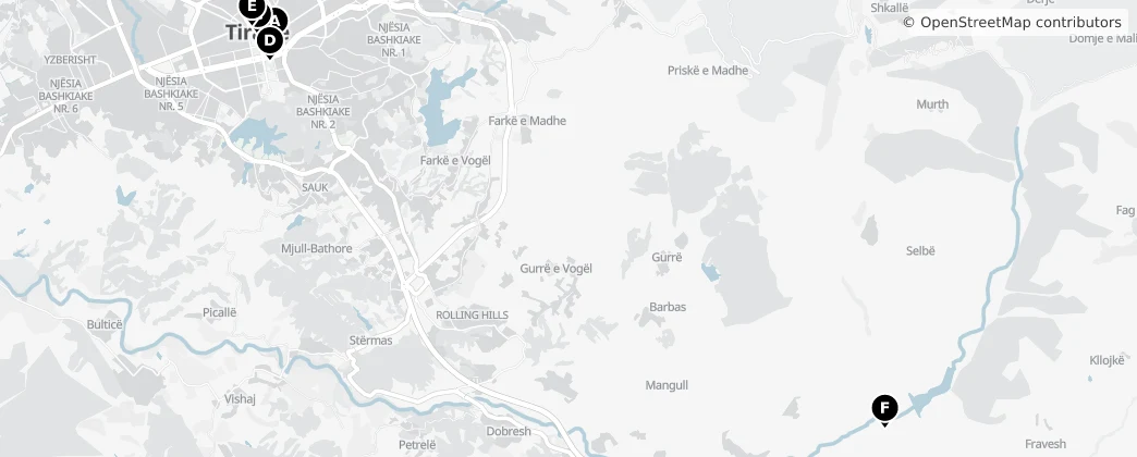 Map of Prefettura di Tirana