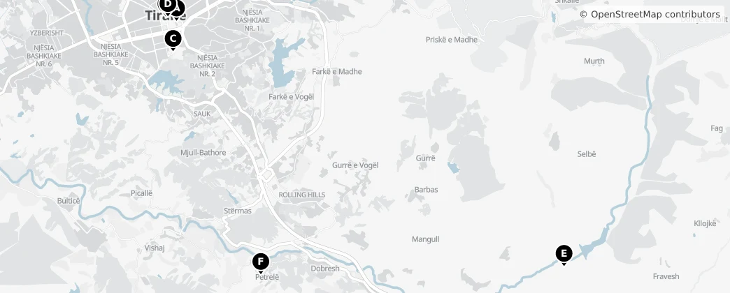 Map of Prefettura di Tirana