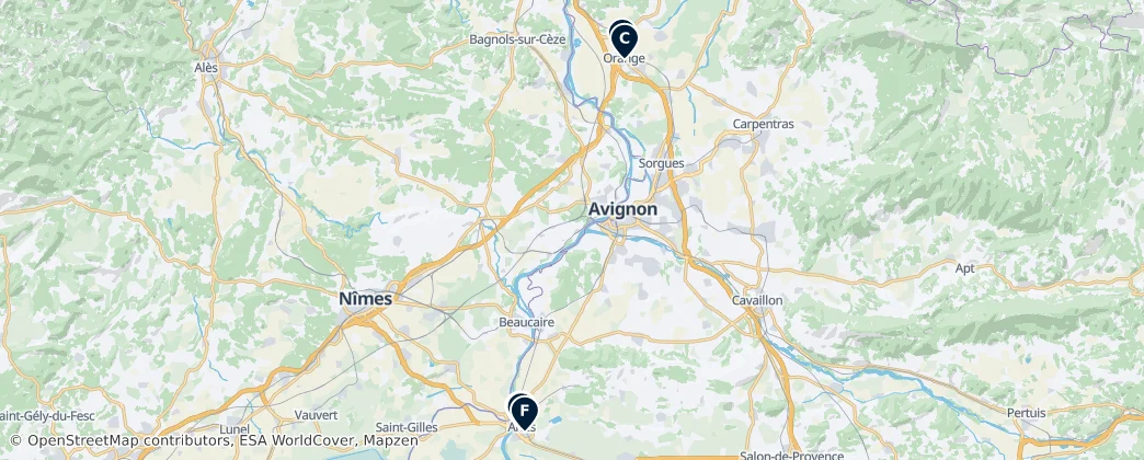 Map of Provenza-Alpi-Costa Azzurra