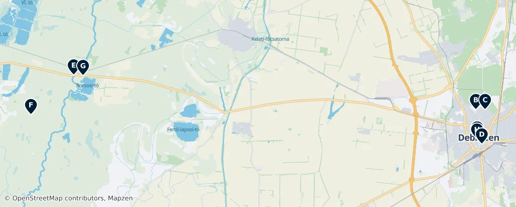 Map of Provincia di Hajdú-Bihar
