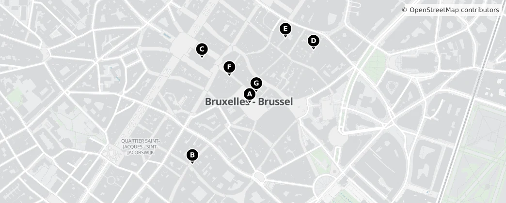 Map of Quartier du Centre - Centrumwijk