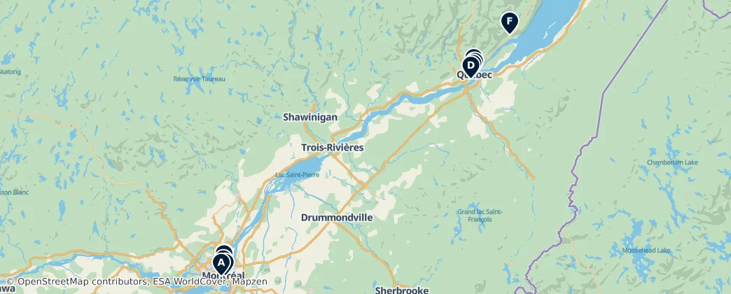 Map of Québec