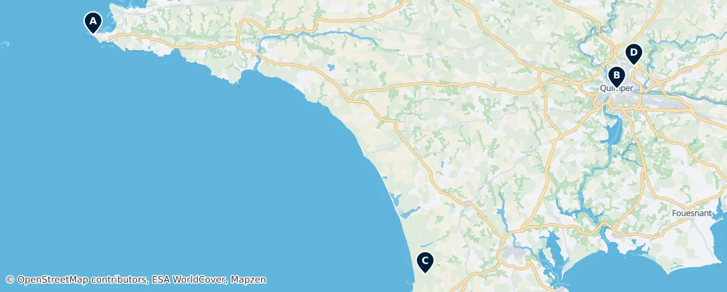 Map of Arrondissement di Quimper