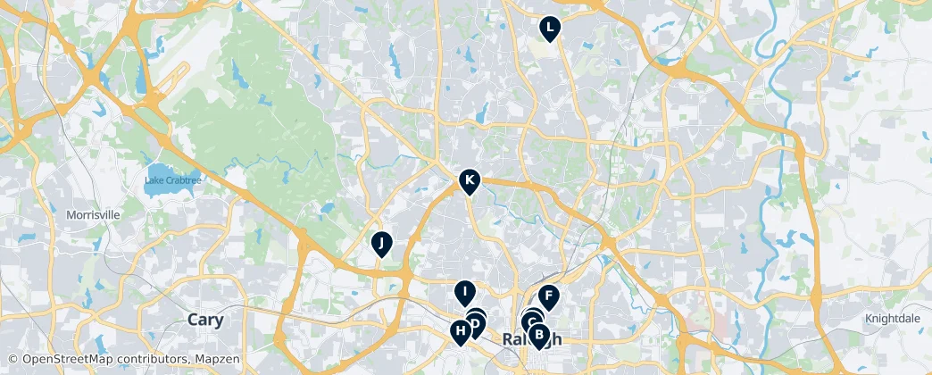 Map of Raleigh