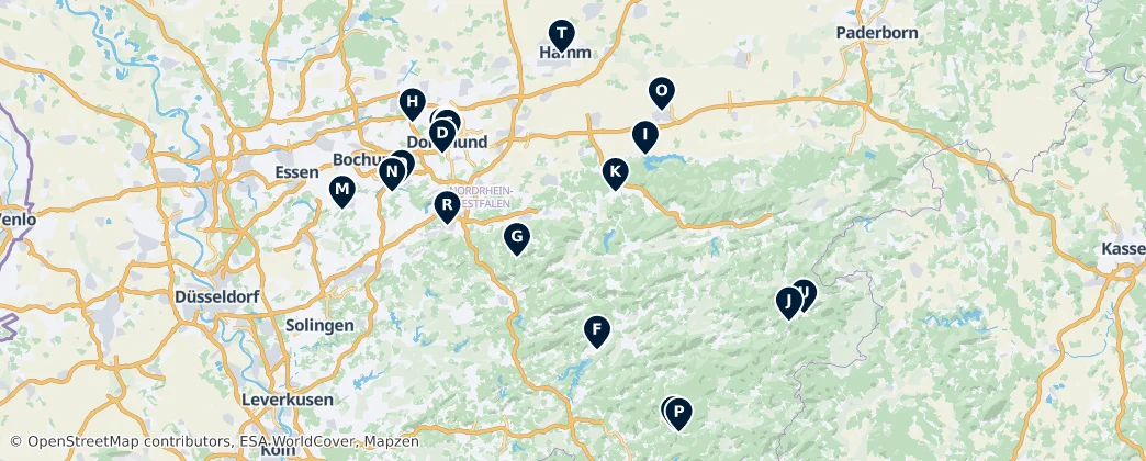 Map of Distretto governativo di Arnsberg