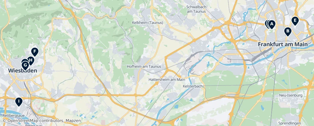 Map of Distretto governativo di Darmstadt
