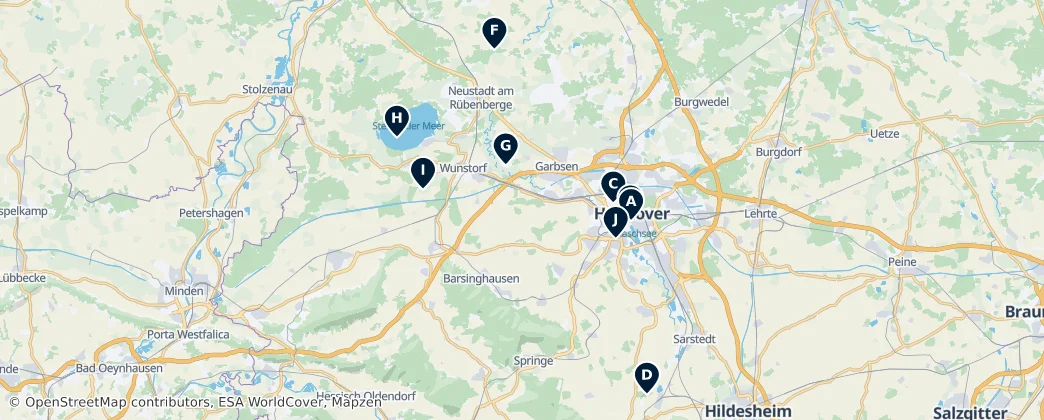 Map of Regione di Hannover
