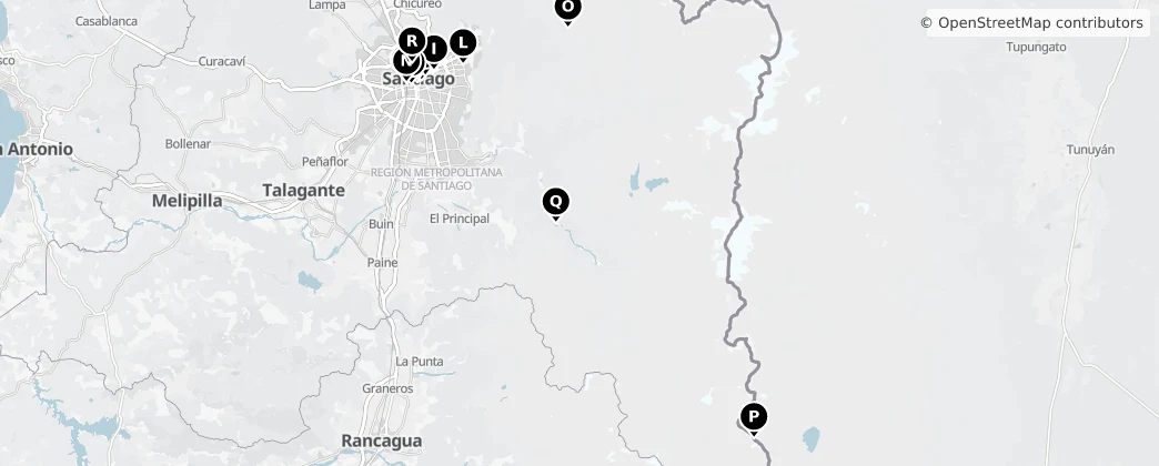 Map of Regione Metropolitana di Santiago