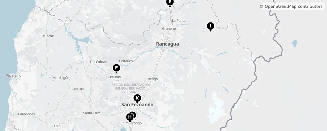 Map of Regione del Libertador General Bernardo O'Higgins
