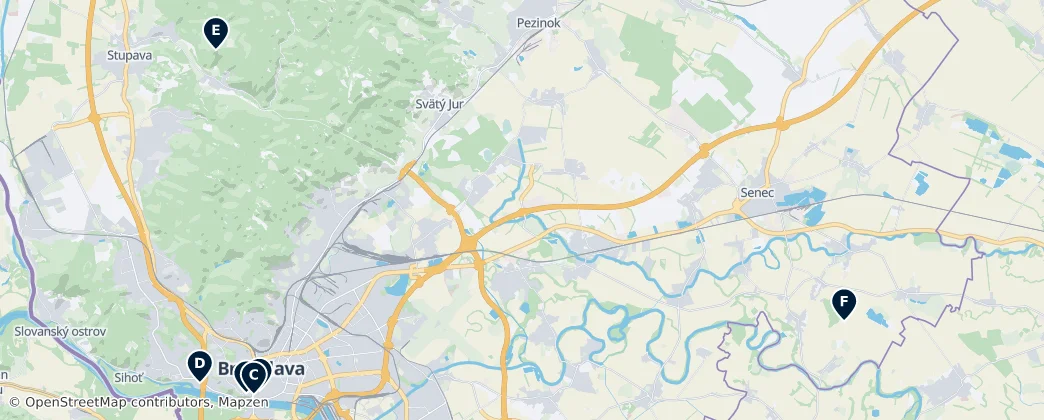 Map of Regione di Bratislava