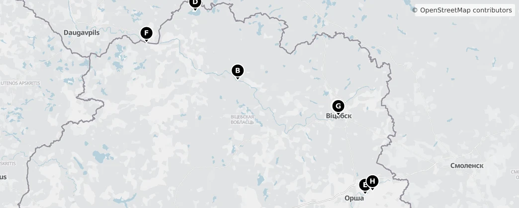 Map of Regione di Vicebsk