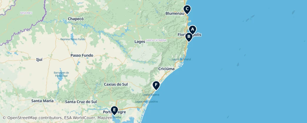 Map of Regione Sud del Brasile