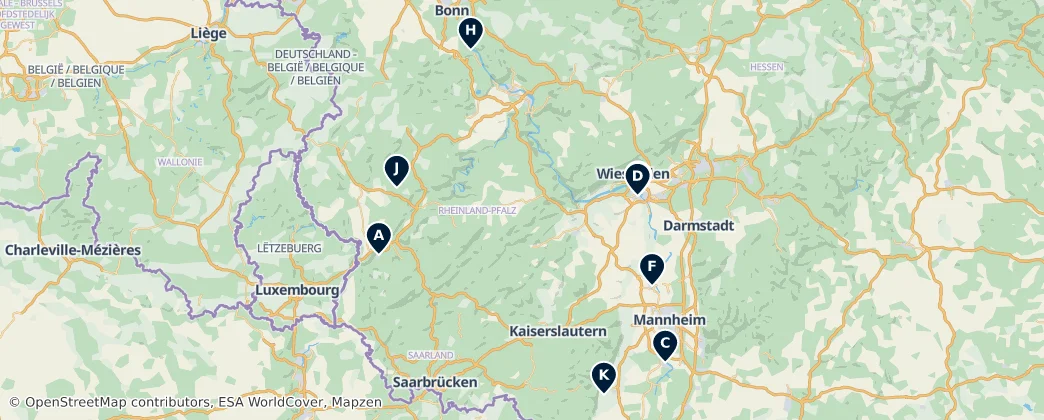 Map of Renania-Palatinato