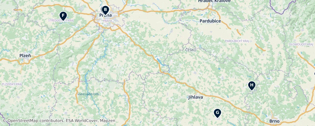 Map of Repubblica Ceca