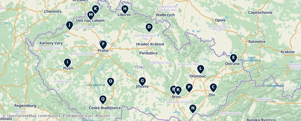 Map of Repubblica Ceca