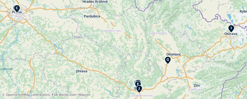 Map of Repubblica Ceca