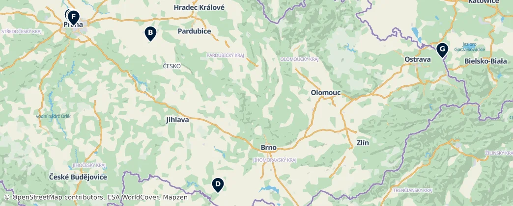Map of Repubblica Ceca
