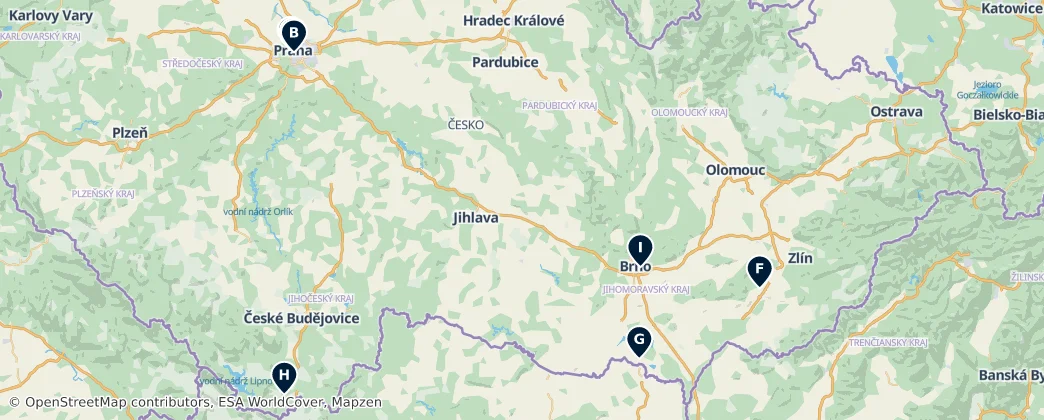Map of Repubblica Ceca