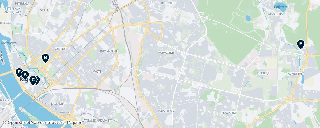 Map of Riga