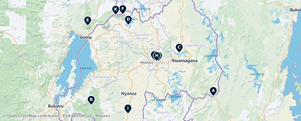 Map of Ruanda