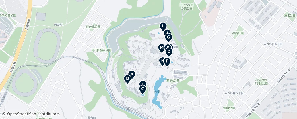 Map of Wakaba Ward