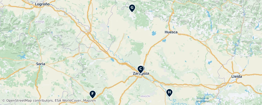 Map of Saragozza