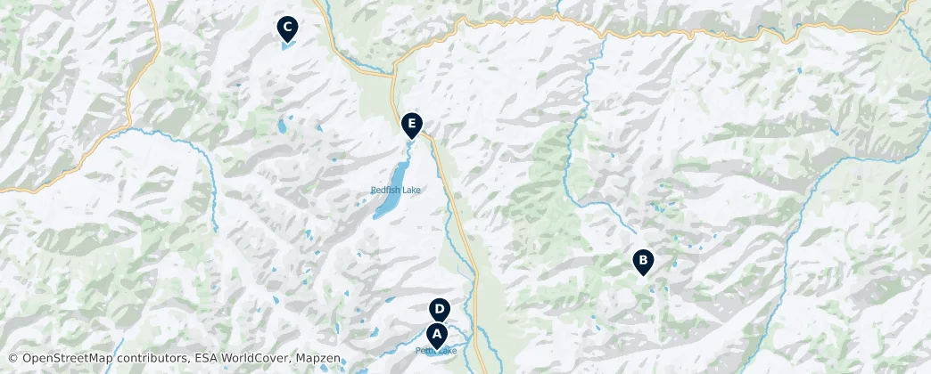 Map of Sawtooth National Recreation Area