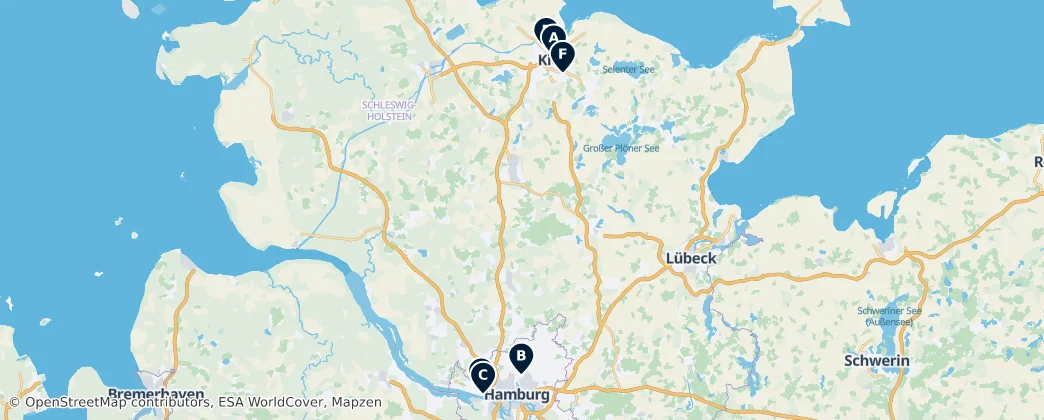 Map of Schleswig-Holstein