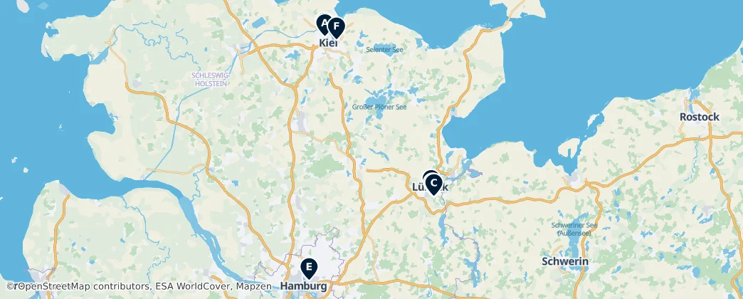Map of Schleswig-Holstein