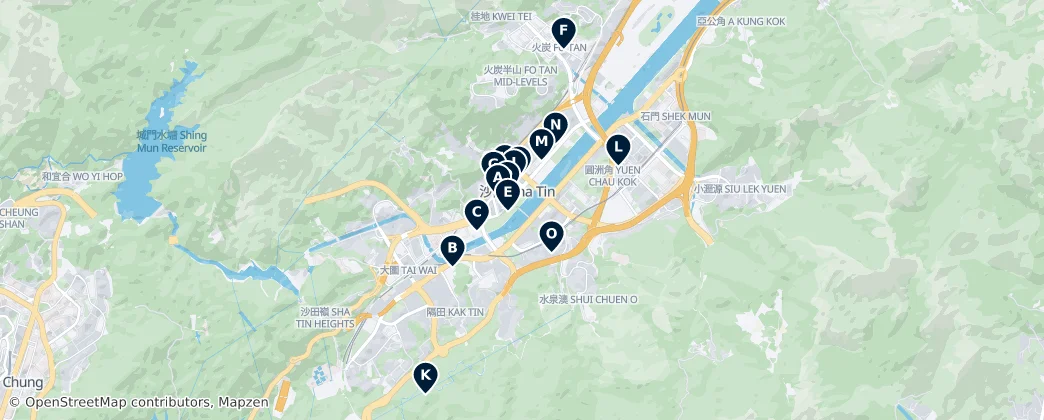Map of Sha Tin