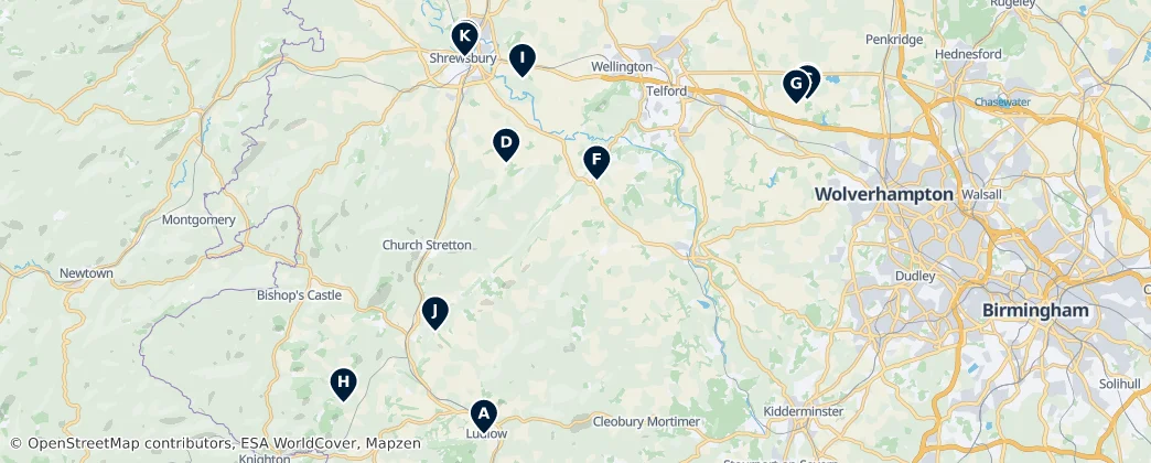 Map of Consiglio dello Shropshire