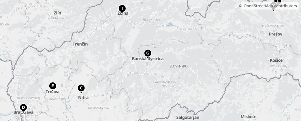 Map of Slovacchia