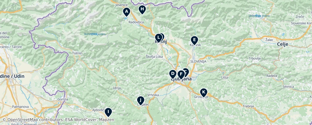 Map of Slovenia occidentale