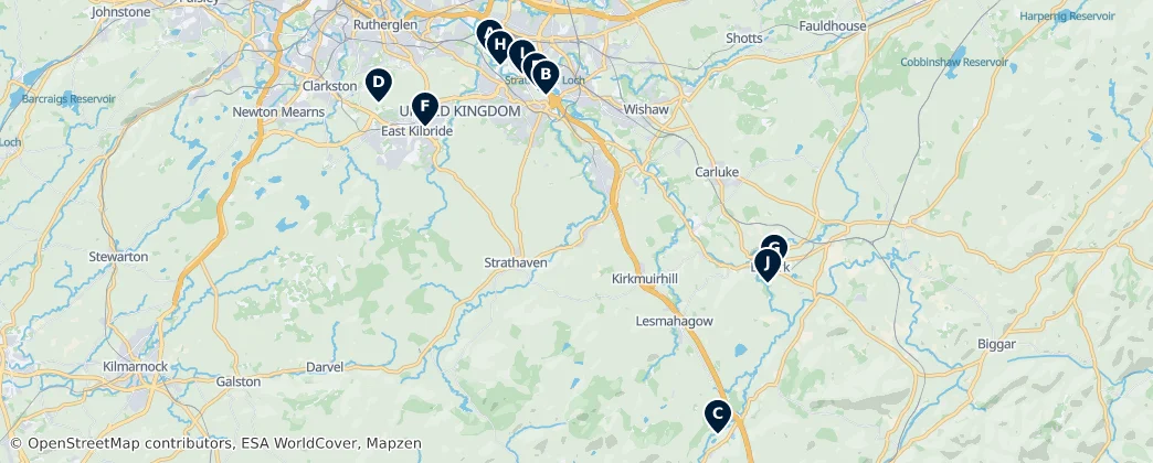 Map of Lanarkshire Meridionale