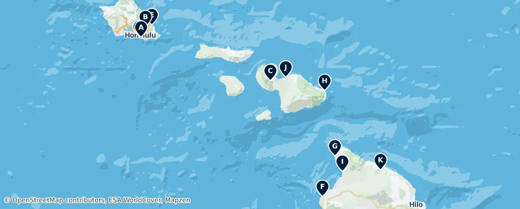 Map of Southwestern Hawaiian Islands