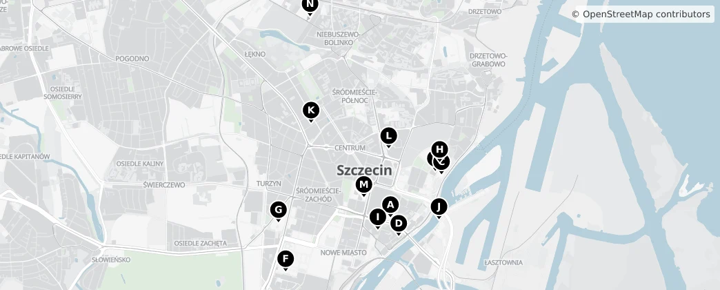 Map of Śródmieście, Szczecin