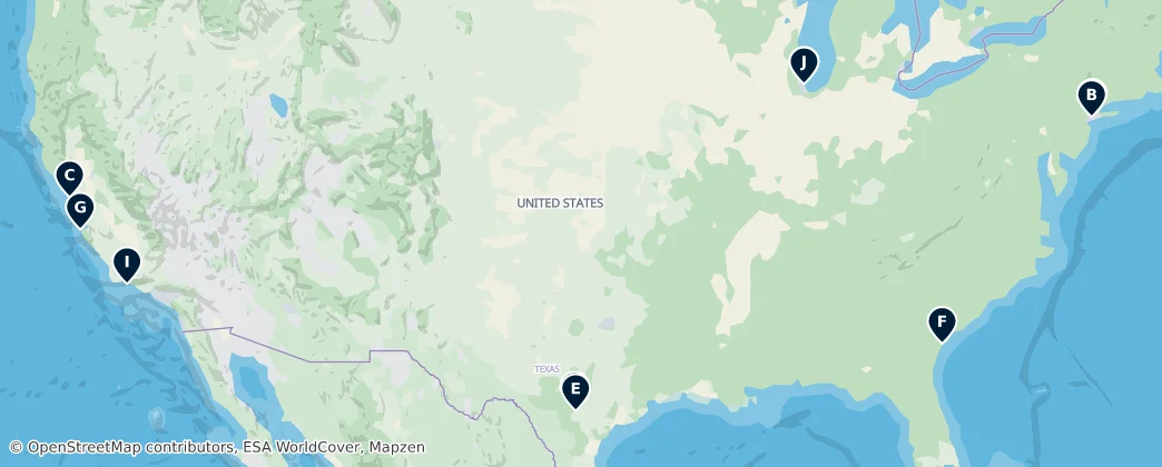 Map of Stati Uniti d'America