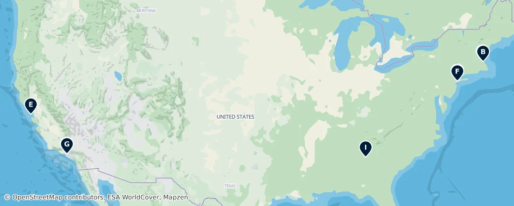 Map of Stati Uniti d'America