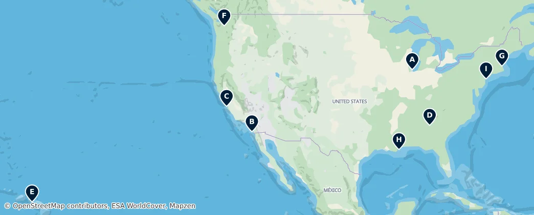 Map of Stati Uniti d'America