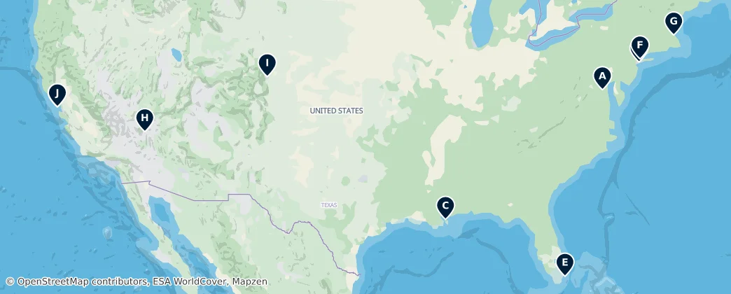 Map of Stati Uniti d'America