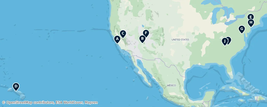 Map of Stati Uniti d'America