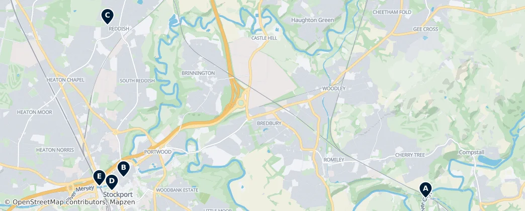 Map of Stockport