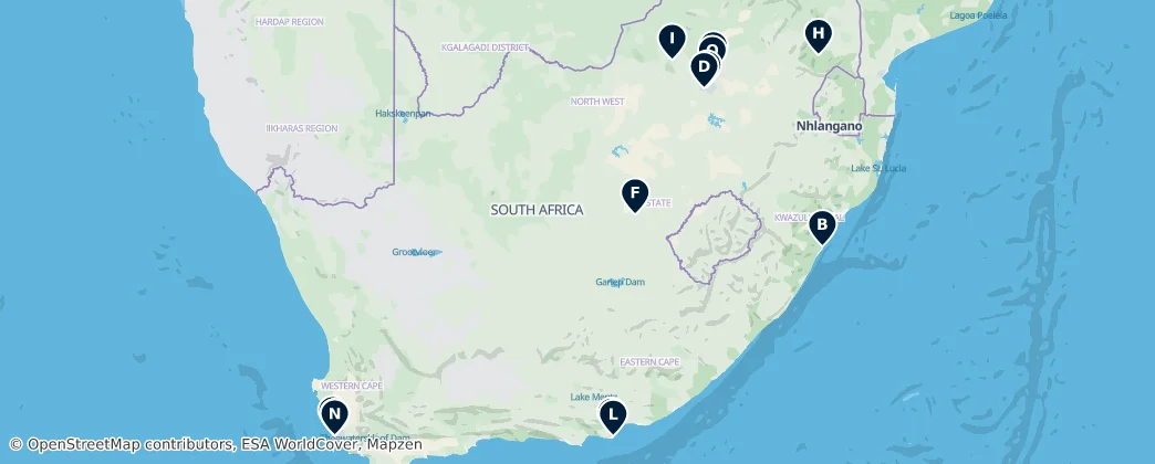 Map of Sudafrica