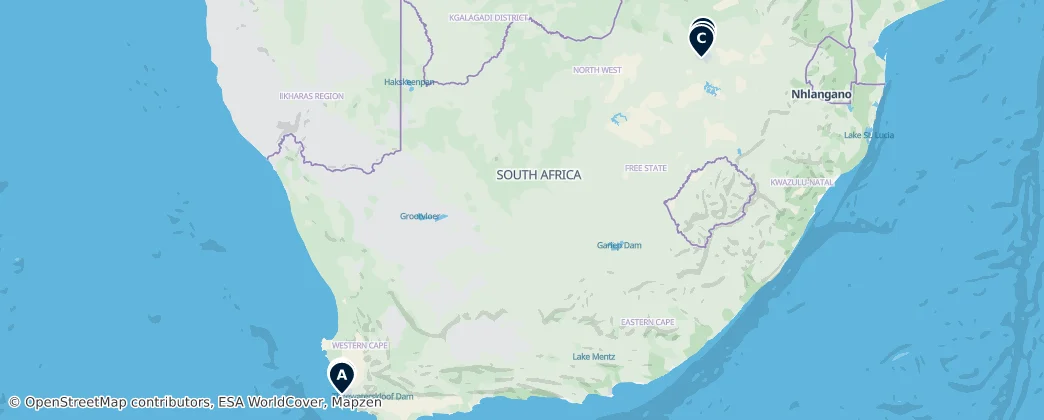 Map of Sudafrica