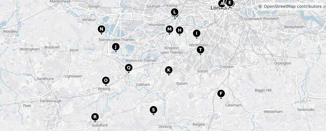 Map of Surrey