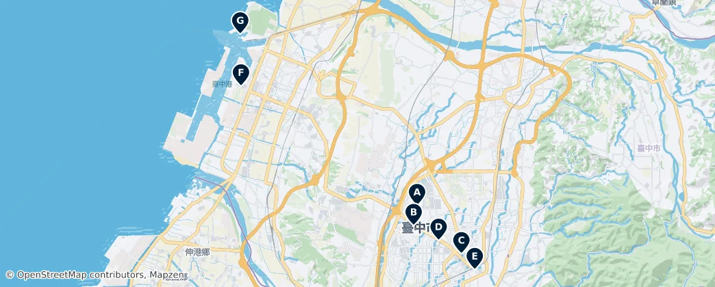 Map of Taichung