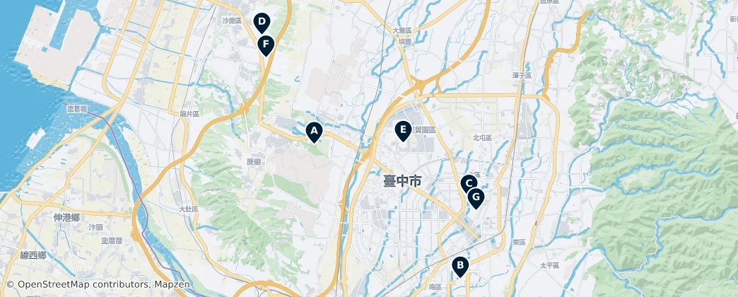 Map of Taichung