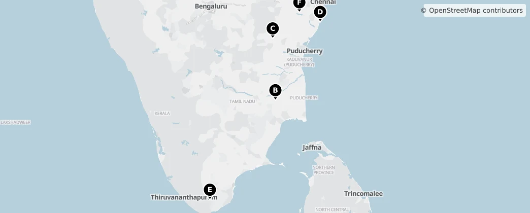 Map of Tamil Nadu