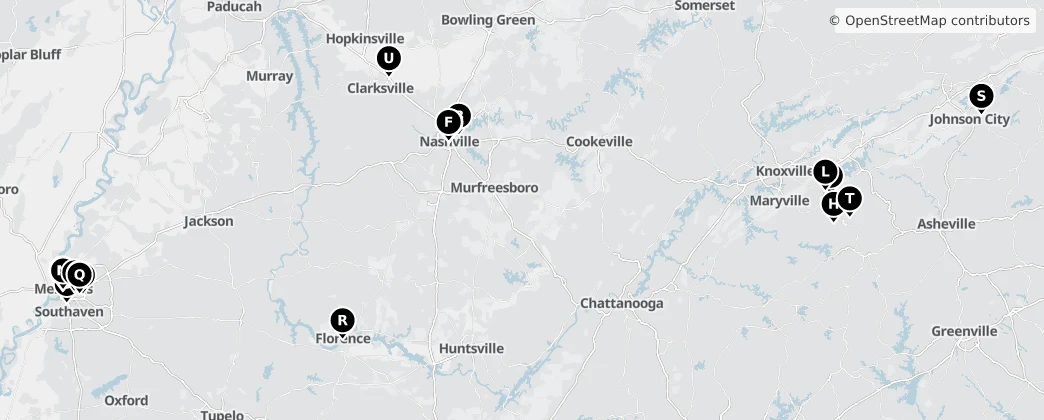 Map of Tennessee