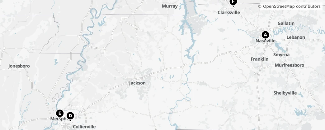 Map of Tennessee